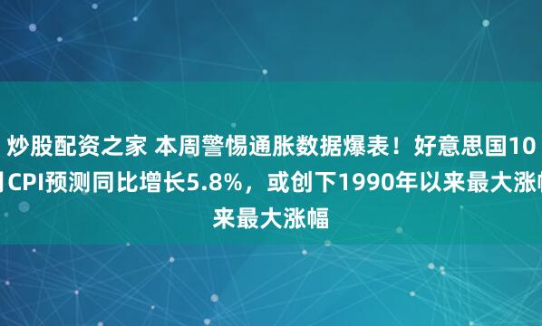 炒股配资之家 本周警惕通胀数据爆表！好意思国10月CPI预测同比增长5.8%，或创下1990年以来最大涨幅