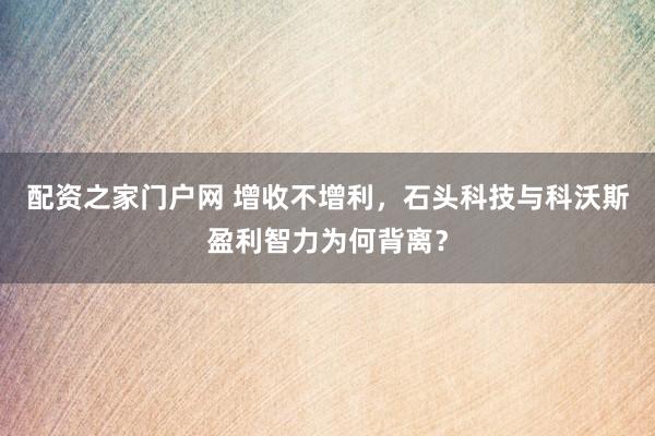配资之家门户网 增收不增利，石头科技与科沃斯盈利智力为何背离？